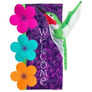 Briarwood Lane Hummingbird Applique Spring Garden Flag Welcome Sculpted 18" x 12.5" - 1 of 3