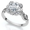 Pompeii3 1.02Ct Floral Petal Diamond Engagement Ring 14k Gold or Platinum Lab Created - 3 of 4