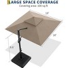 10' x 10' Heavy Duty Square Solar Cantilever Umbrella, 2-Tier Aluminum  Outdoor Patio Umbrella with Weighted Base 360-Degree Rotation for Backyard - 2 of 4