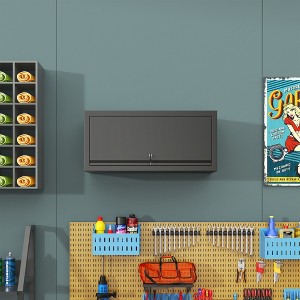 29.53"Heavy Duty Metal Wall Mounted Tool Storage Cabinet Steel Metal Garage Storage Cabinet Black - 1 of 4