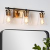 LNC Alumbrar 3-Light 22-in PolishedGold Bathroom Vanity Lights, with 3 Clear Cone Glass - 4 of 4