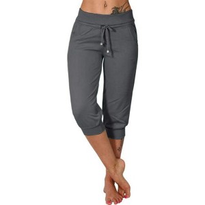 Imily Bela Women's Drawstring Lounge Pants with Pockets - Comfortable Loose Fit - 1 of 4