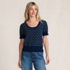 Lands' End Women's Fine Gauge Cotton Jacquard Scoop Neck Sweater - 4 of 4