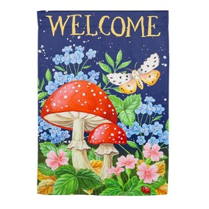 Welcome Mushroom Suede House Flag - 1 of 1