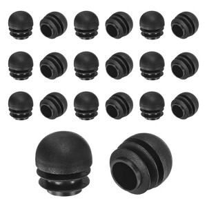 Unique Bargains Spherical Metal Tubing Plastic Hole End Caps for Patio Black - 1 of 4