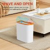 LunaLulinlk Automatic Sensor Trash Can: 3.7 Gallon Plastic Garbage Bins, 14L Waterproof Touchless Slimline Wastebasket White with Orange Trim - 4 of 4