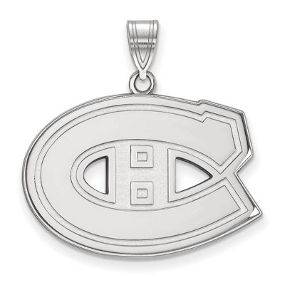 Black Bow Jewelry 14k White Gold Montreal Canadiens NHL Large Pendant