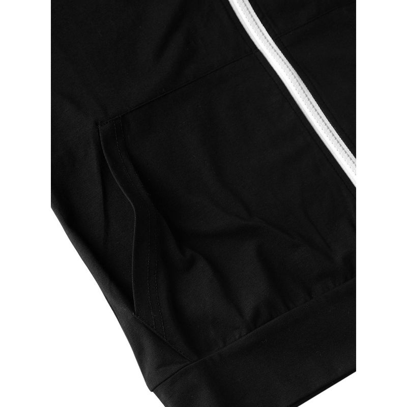 Lars Amadeus Men's Solid Color Zip Up Short Sleeve Hoodies Sweatshirt, 5 of 7