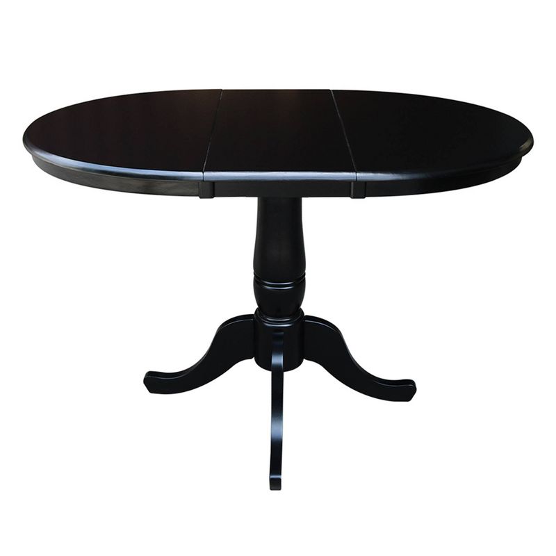 36" Round Top Pedestal Dining Table with 12" Drop Leaf - International Concepts, 6 of 9
