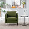 PAGED Velvet Upholstered Accent Chair Comfy Single Sofa Chair Mid-Century Modern Armchair with 1 Pillow and Metal Legs for Living Room - 2 of 4