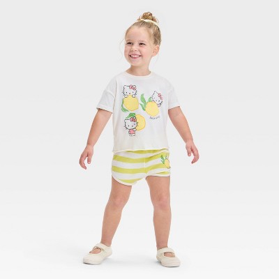 Grayson Mini Hello Kitty Toddler Girls' 2pc Lemon T-Shirt & Shorts Set - Yellow/White 3T