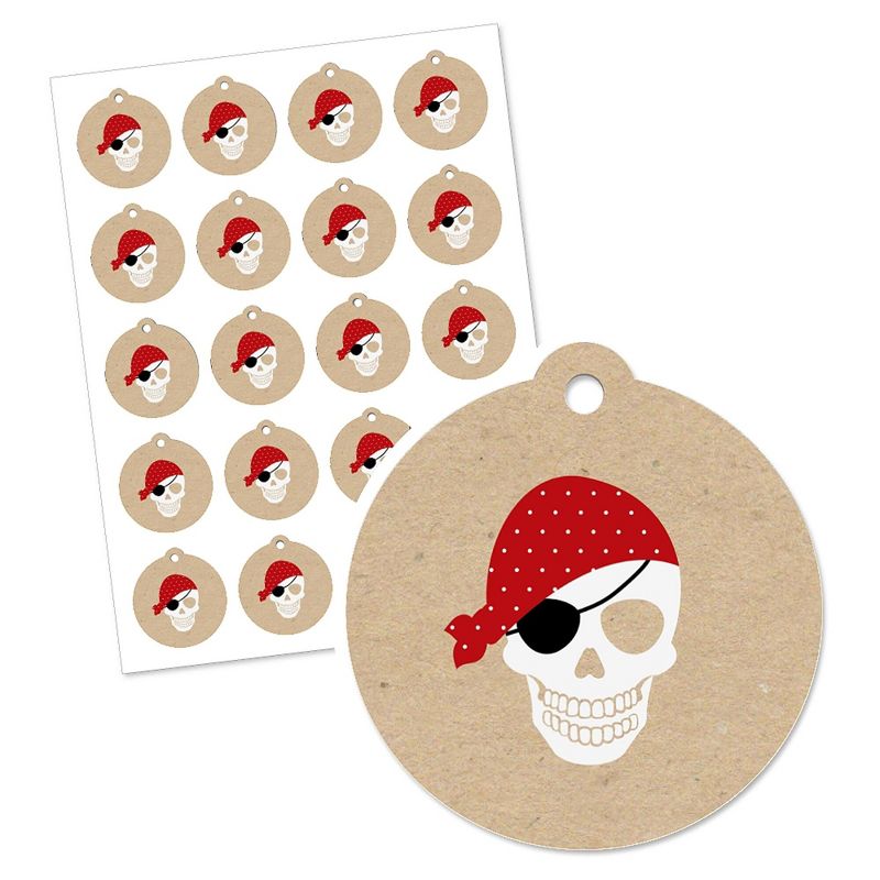 Big Dot of Happiness Beware of Pirates - Pirate Birthday Party Favor Gift Tags (Set of 20), 2 of 5