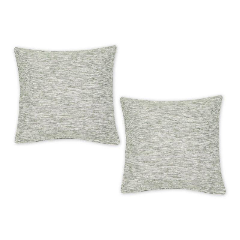 2pc 18&#34;x18&#34; Tonal Recycled Cotton Square Throw Cover Sage/Off-White - Design Imports, 1 of 6