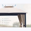 Gulches 10x10ft Soft Top Metal Gazebo with Mosquito Net, Sunshade Curtains, Sturdy Heavy Duty Double Roof Canopy, Steel for Gardens, Patio, Backyard - 4 of 4