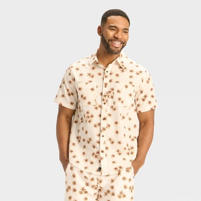 Houston White Men's Short Sleeve Collared Henley Shirt