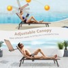 Tangkula 1PC/2PCS Outdoor Chaise Lounge 6-Position Recliner Lounger with Adjustable Sun Shade & Cup Holder - 3 of 4