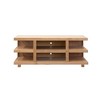 64" TV Stand with Three Shelves, Open-Ended Frame, Block Legs, and Cable Management, Bourbon Finish, No Assembly Required for Living Room - 3 of 4