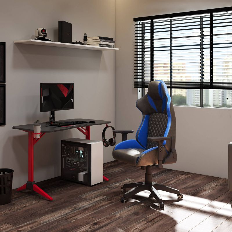 Nightshade Gaming Chair Black and Blue - CorLiving, 2 of 9