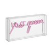 11.8" Yass Queen Acrylic Box Pendant Neon Pink - JONATHAN Y: USB Powered, LED Desk Light - 2 of 4