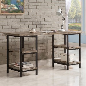 PAGED Home Office Desk 43" L Modern Writing Desk with 2 Storage Shelves and Wooden Desktop for Office, Study - 1 of 4