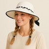 Anna-Kaci Women's Wide Brim Straw Hat with Braided Band and Contrast Bow Detail - 2 of 4