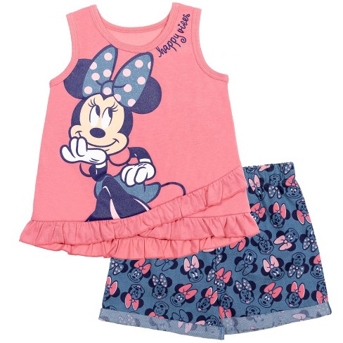 Disney Minnie Mouse Toddler Girls Tank Top And Shorts White 4t : Target