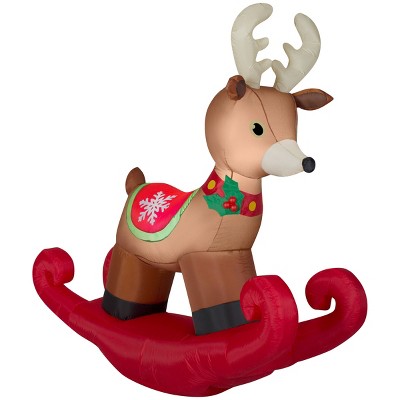 Airblown Inflatable 7ft  Texas Hold em Santa & Deer Playing Poker 