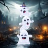 Tangkula 4 Ft Halloween Decorations Outdoor Stacked Ghosts with Built-in LED lights Free-Standing Cute Yard Decorations - 2 of 4