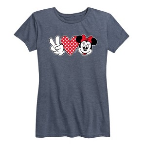 Women's - Disney - Peace Love Minnie Short Sleeve Graphic T-Shirt - 1 of 4