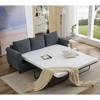 NicBex Convertible Sleeper Chair,81.5" Pull-out Sofa Bed with Adjustable Backrest,Couches with Foam Mattress for Living Room,Beige/Brown/Dark Gray - 4 of 4