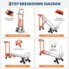 Carbon Steel 3 In 1 Folding Cart - Multifunctional Folding Cart, Folding Utility Cart, Upright Folding Cart, Tilted Back Cart, Flat Capacity Cart - 4 of 4
