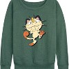 Women's - Pokémon - Meowth Shadow Lightweight French Terry Wide Neck Long Sleeve Shirt - 2 of 4
