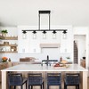 DAKAFUL Modern Linear Pendant Light, 5-Light Industrial Metal Chandelier with Clear Glass Shades for Kitchen Island/Dining Room - 3 of 4