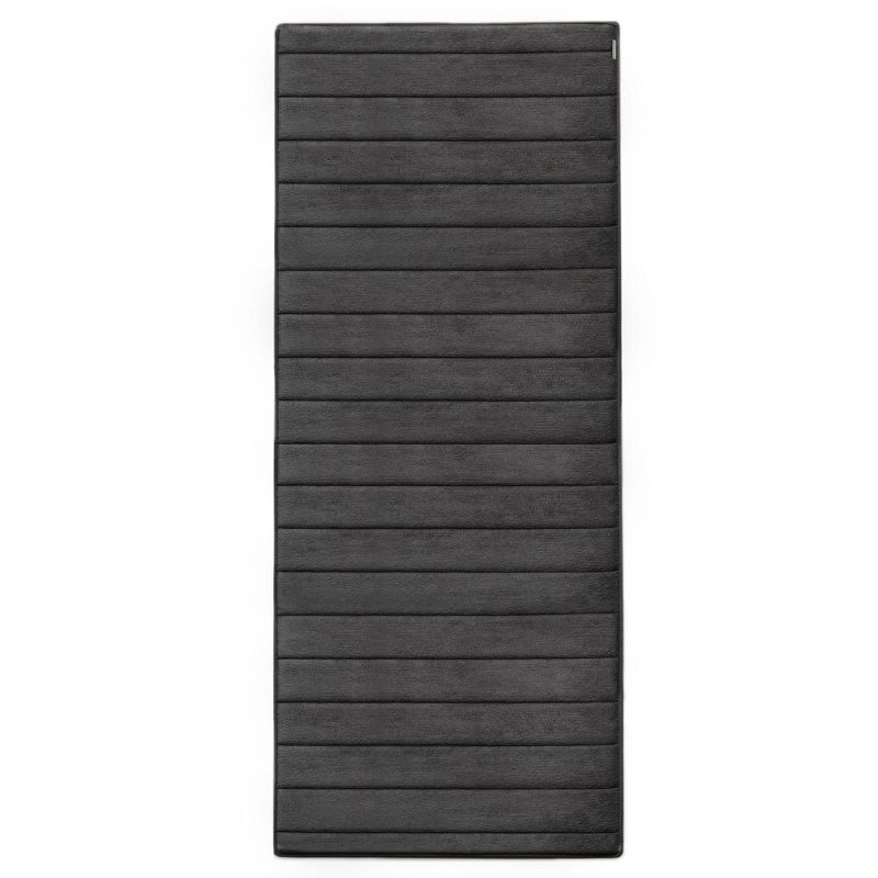 24&#34;x58&#34; MICRODRY Ultra Absorbent CoreTex Quilted Memory Foam Bath Mat/Runner with Skid Resistant Base Dark Gray, 1 of 5