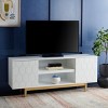 Kit 2 Shelf Pattern Media Stand - White/Gold - Safavieh - image 2 of 4