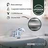 HomePointe 2 Lever Handle Lavatory Faucet with Plastic Pop Up, Brass Waterways, 4 Inch Center Distance, and Ceramic Disc Valving, Chrome Finish - 3 of 4