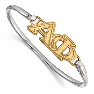 Black Bow Jewelry 14k Yellow Gold Plated Sterling Silver Alpha Phi Greek Life Bangle Bracelet 7 Inch - 1 of 3
