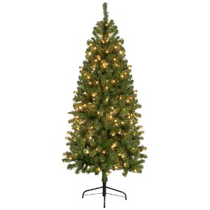 Northlight 6' Prelit Artificial Christmas Tree Wall Pine - Clear Lights - 1 of 4