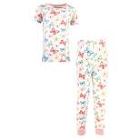 Touched by Nature Toddler and Kids Girl Organic Cotton Tight-Fit Pajama Set, Butterflies