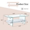 NicBex 43.3 Inch Rectangle Clear Glass Coffee Table with Pattern Storage Shelf for Living Room,Dining Room,Bedroom - 3 of 4
