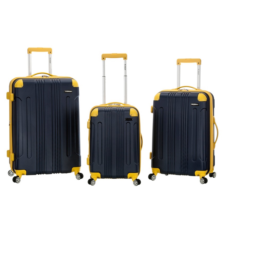 Photos - Luggage Rockland Sonic 3pc ABS Upright Hardside Carry On  Set - Navy 