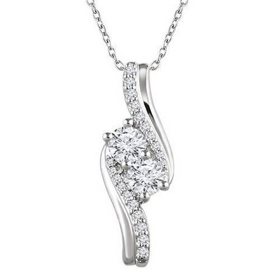 3/4 CT. T.W. Diamond Lock Pendant in 10K White Gold