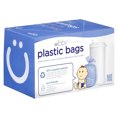 Ubbi Plastic Diaper Pail Bags - White - 25ct