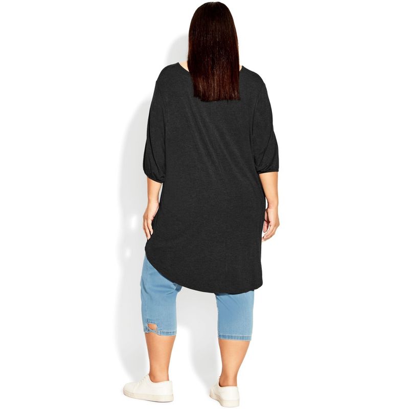 Women's Plus Size Leila Plain Top - black | AVENUE, 3 of 6