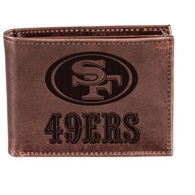 Evergreen NFL San Francisco 49ers Brown Leather Bifold Wallet Officially Licensed with Gift Box