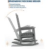 Outdoor Adirondack Rocking Chair - All-Weather HDPE Porch Rocker with High Back, Outdoor Fire Pit Chair for Garden, Lawn, Yard, Patio, Backyard - 4 of 4