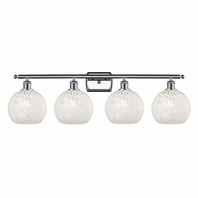 White Mouchette - 4 Light Bath Vanity In Modern Style-11 Inches Tall and 38 Inches Wide