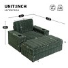 42"W Oversized Sleeper Armchair with Storage Ottoman, Cup Holders and Side Pockets, Faux Fur Chaise Lounge for Living Room or Bedroom - Koiai - 4 of 4