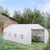 Outsunny Tunnel Greenhouse Large Walk-In Warm House Deluxe High GardenHot House with Roll Up Windows & Roll Up Door, Steel Frame - 2 of 4