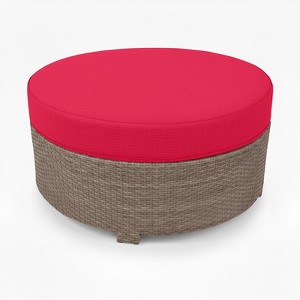 Universal Large Round Ottoman Outdoor Furniture with Seat Cushion,, 34 in L x 34 in W x 18 in H - 1 of 4
